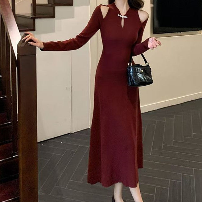 slim fit dress slacks Shop Red Fit And Flare Dress With Cut Out Shoulder - for Women | OUTZIDR