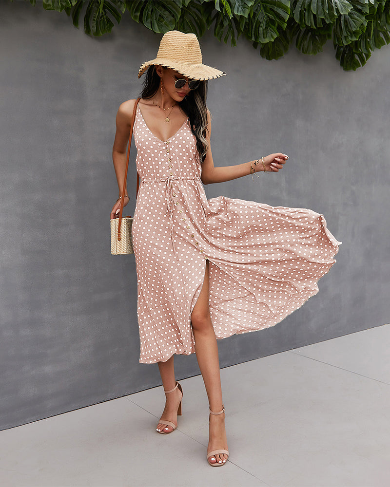 Shop Pink Front Buttoned Midi A-Line Dress - for Women | OUTZIDR