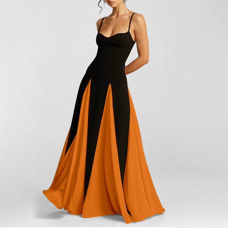 fitted lace wedding dress Shop Orange Pleated Dual Coloured Maxi Dress - for Women | OUTZIDR