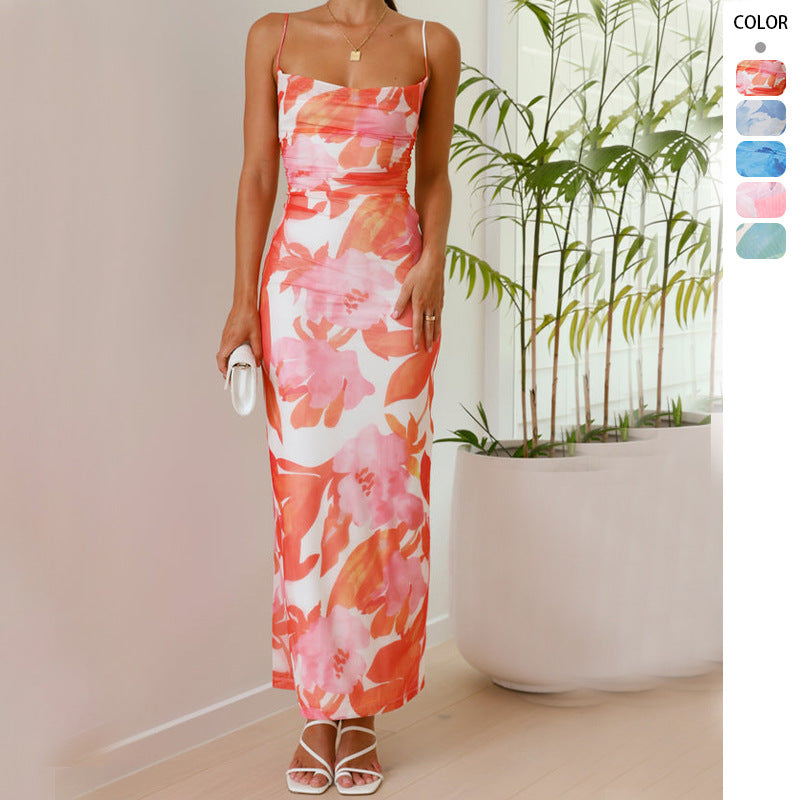 strapless open back dress Rosa Floral Tiered Midi Dress – The House of Ride Nature main image 0