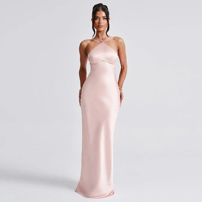 sachin and babi light blue dress Shop Pink Halter Neck Fit & Flare Evening Wear Dress - for Women | OUTZIDR